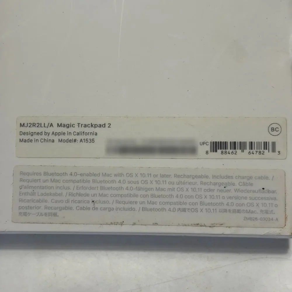Apple Magic Trackpad 2 A1535 White w/ Box Genuine Lightning Cable Tested
